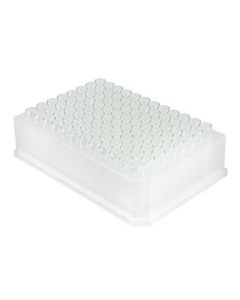 Chemglass Life Sciences Reaction Block Vial Holder Has The Same Footprint As Standard 96-Well Plates And Is Compatible With 96-Well Automated Work Stations. The Holder Is Made Of Polypropylene, Holds 8x30mm Od Borosilicate Vials, And Is Reusable