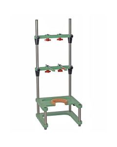 Chemglass This Benchtop Support Stand Is Constructed Of Stainless Steel And Ptfe Coated Aluminum Parts And Features A Reduced Width Of 14". Supplied With Support Frame, Single Base Plate, Support Rods, Cork Rings, 250ml Adapter Plate, And 300ml-