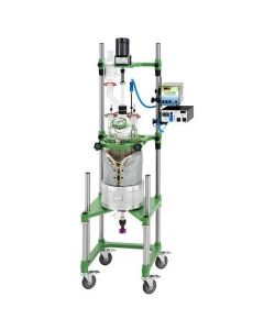 Chemglass Life Sciences Complete Reactor System On Open Air, Auto-Center Stand. 20l Process Reactor, Complete, Air Motor, 67.0" Oah With Motor, 15.3" Clearance Below Valve.