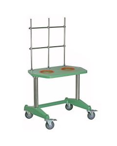 Chemglass Distillation Receiver Carts For Use With Chemglasss Reactor Systems. Heavy Duty Support Cart Can Be Used For Round Bottom Flasks Or Cylindrical Distillation Receivers. Rear Of Cart Incorporates 1/2