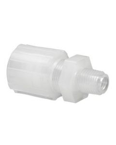 Chemglass Life Sciences Pfa Straight Adapter, 1/8" Compression Fitting To 1/4" Npt
