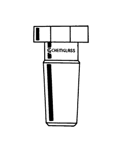 Chemglass Life Sciences Stopper, Hex Head, Hollow, 24/40