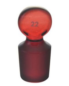 Chemglass Life Sciences #19 Low Actinic Red Stained Glass Stopper