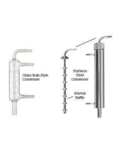 Chemglass Life Sciences Condenser, Glass, 150mm Oal, Bulb-Style, For 2-5l Bioreactors