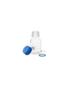 Chemglass Life Sciences Bottle, Media, 10000ml, Duran, Clear, With Hose Barb For 1/2" Tubing And Gl-45 Vented Cap