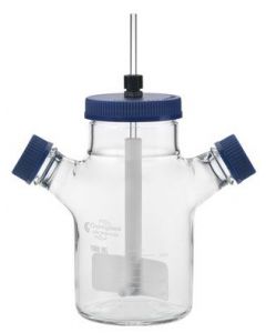 Chemglass Life Sciences Bioprocess Spinner Flask, 100ml, Flat Bottom, Complete