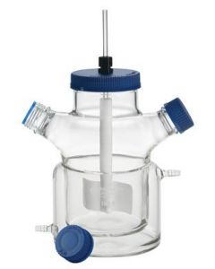 Chemglass Life Sciences Spinner Flask, 100ml, Jacketed, Bioprocess, Plain Bottom, Complete