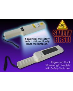Chemglass Life Sciences Cordless Handheld Uv Lamp, Specifications: 254/365 Nm Wavelength, 3.46 In W, 16.34 In L, 2.36 In H, 2 Uv Tubes