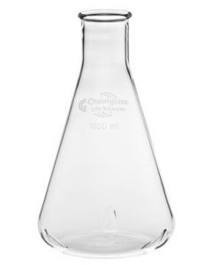 Chemglass Life Sciences Flask, Shake, 250ml, Baffled, Plain Top, Approx Od X Height (Mm): 80 X 135