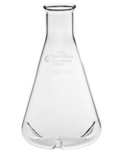 Chemglass Life Sciences Flask, Shake, 500ml, Deep Baffles, Plain Top, Approx Od X Height (Mm): 100 X 180