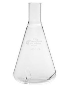 Chemglass Life Sciences 3-Deep Baffles Shake Flask, 2000 Ml