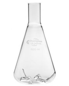 Chemglass Life Sciences Flask, Shake, 500ml, 6 Baffles, Delong Neck, Approx Od X Height (Mm): 100 X 200