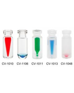 Chemglass Life Sciences Vial, Plastic, Limited Volume, 0.1ml, Snap Ring, 12 X 32mm, 11mm Crimp