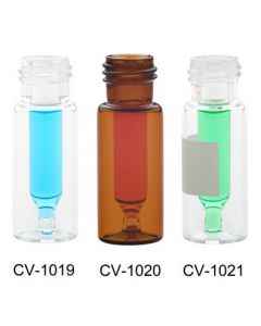 Chemglass Life Sciences Vial, 0.3ml, Amber With Fused Insert, Large Opening, 12x32mm, 9mm Thread