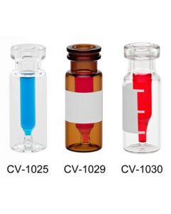 Chemglass Life Sciences Vial, 0.1ml, Amber With Fused Insert, Large Opening, 12x32mm, 11mm Crimp