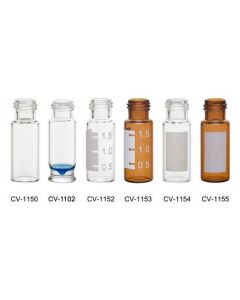 Chemglass Life Sciences Vial, 2.0ml, Amber With White Grad Spot, Large Opening, 12x32mm, 9mm Thread