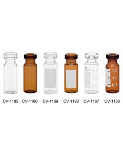 Chemglass Life Sciences Vial, 2.0ml, Clear With White Grad Spot, Large Opening, 12x32mm, 11mm Crimp