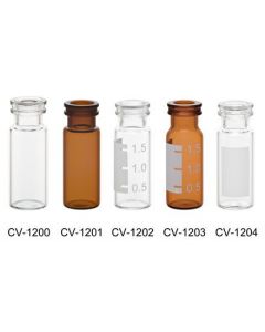 Chemglass Life Sciences Vial, 2.0ml, Amber, Snap Ring, 12x32mm, 11mm Crimp