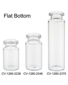 Chemglass Life Sciences Vial, 6.0ml, Clear, 20mm Headspace, Flat Bottom, 22x38mm, 20mm Crimp
