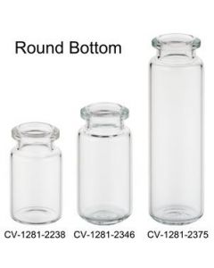 Chemglass Life Sciences Vial, 6.0ml, Clear, 20mm Headspace, Round Bottom, 22x38mm, 20mm Crimp, For Use With Perkin Elmer Autosamplers
