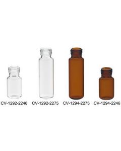 Chemglass Life Sciences Vial, 20ml, Amber, 18mm Screw Thread Headspace, Flat Bottom, 22x75mm