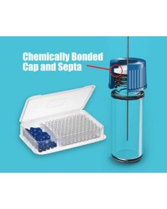 Chemglass Life Sciences Pack, Blue Bonded Closure And Vial, Glass, 2.0ml, 9mm Thread, Clear, 12 X 32mm, With Ptfe/Red Rubber Septa, 3 Packs Of 100