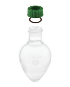 Chemglass Life Sciences 10ml Single Neck Pear Shaped Flask, Minum-Ware