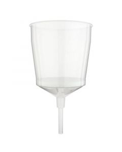 Chemglass Life Sciences Filter Funnel, Disposable, 2l, Polyethylene Frit, Barrel Shaped, Supplied With Lid
