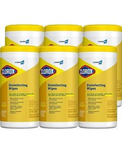 Clorox Disinfecting Wipes, Lemon Fresh, 75 ct, 6/CS