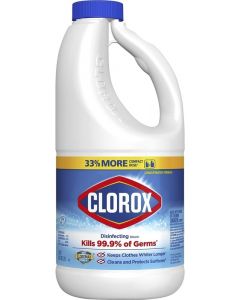 Clorox Disinfecting Bleach, Concentrated Formula, Regular, 43 oz, 6/CS