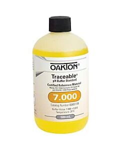 Antylia Control Company Oakton Traceable® pH Standard Buffer with Calibration, Yellow, pH 7; 500 mL