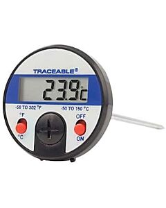 Antylia Control Company Traceable Calibrated Jumbo-Display Thermometer, ±0.3°C Accuracy at Tested Points; 1 Piercing-Tip Probe