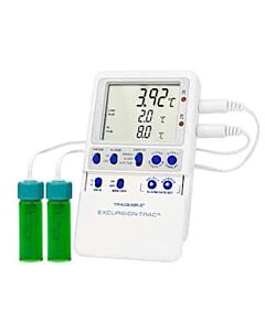 Antylia Control Company Traceable Excursion-Trac™ Calibrated Datalogging Thermometer; 2 Vaccine Bottle Probes