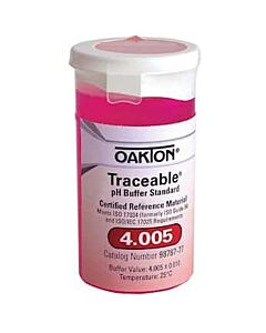 Antylia Control Company Oakton Traceable® One-Shot™ Buffer Solution, Red, pH 4.005; 6 x 100 mL Vials
