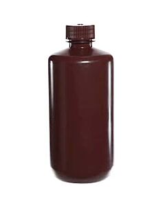 Antylia Cole-Parmer Essentials Amber Narrow-Mouth Plastic Bottle, HDPE, 500mL (16oz); 12/PK