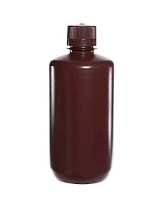 Antylia Cole-Parmer Essentials Amber Narrow-Mouth Plastic Bottle, HDPE, 1000mL (32oz); 6/PK