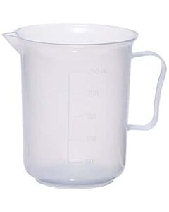 Antylia Cole-Parmer Essentials Plastic Beaker with Handle, Translucent PP, 250 mL, 5/pk