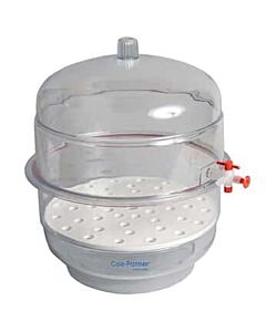 Antylia Cole-Parmer Essentials Vacuum Desiccator with Polycarbonate Cover and Base, 10"/250 mm dia