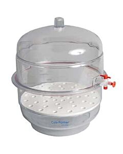 Antylia Cole-Parmer Essentials Vacuum Desiccator with Polycarbonate Cover and Base, 12"/300 mm dia