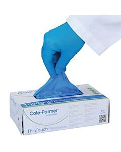 Antylia Cole-Parmer Essentials ThinTouch™ Powder-Free Blue Disposable Nitrile Gloves, Small; 100/Box