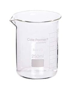 Antylia Cole-Parmer Essentials Low-Form Beaker, Glass, 150 mL; 12/PK