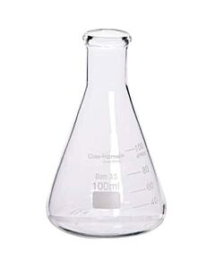 Antylia Cole-Parmer Essentials Glass Erlenmeyer Flasks, Graduated, Heavy Rim, 100 mL (3.4 oz); 12/Pk