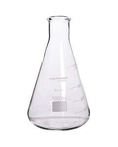 Antylia Cole-Parmer Essentials Glass Erlenmeyer Flasks, Graduated, Heavy Rim, 1000 mL (32 oz); 6/Pk