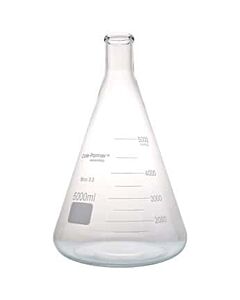 Antylia Cole-Parmer Essentials Glass Erlenmeyer Flasks, Graduated, Heavy Rim, 5000 mL (169 oz); 1/Pk