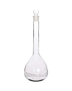 Antylia Cole-Parmer Essentials Class A Volumetric Flask with Glass Stopper, 1000 mL; 1/PK