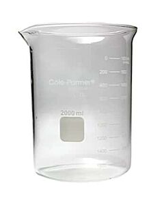 Antylia Cole-Parmer Essentials Plus Griffin Low-Form Beaker, Glass, 2000 mL; 2/PK