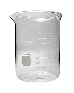 Antylia Cole-Parmer Essentials Plus Griffin Low-Form Beaker, Glass, 3000 mL