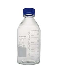 Antylia Cole-Parmer Essentials Glass Media Bottles, Class A, Round, 1000 mL (33.8 oz); 10/Pk