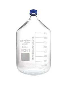 Antylia Cole-Parmer Essentials Glass Media Bottle, Class A, Round, 10000 mL (338 oz)