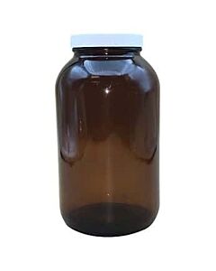 Antylia Cole-Parmer Essentials Wide-Mouth Packer Bottle, Amber Glass, 1250mL (8.5 oz); 6/CS